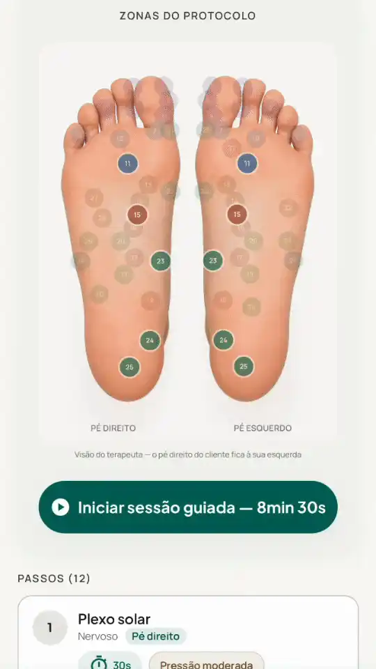 Cronômetro Guiado avançando etapa por etapa no ZenReflex